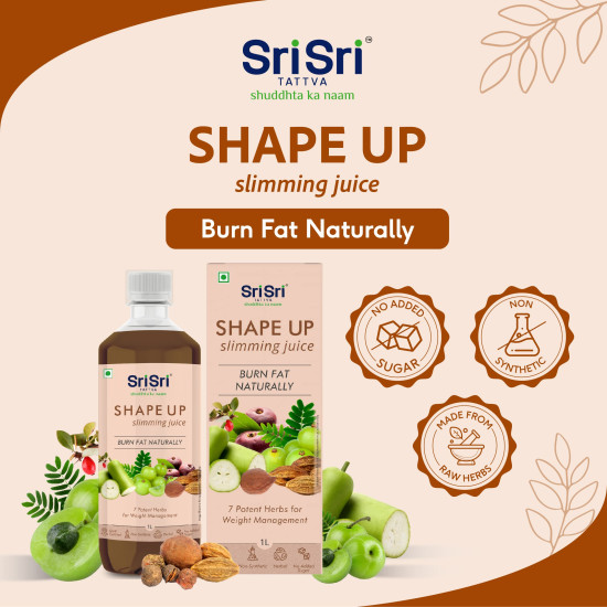 Sri Sri Tattva Shape Up Slimming Juice - Burn Fat Naturally | 7 Potent Herbs For Weight Management | 1L (Pack of 2)