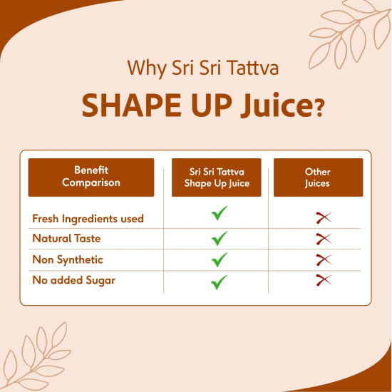 Sri Sri Tattva Shape Up Slimming Juice - Burn Fat Naturally | 7 Potent Herbs For Weight Management | 1L (Pack of 2)