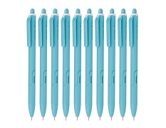 Hauser XO RT Retractable Ball Pen | Sleek Body & Minimalistic Design | Matt Finish & Solid Body Type | Low Viscosity Ink With Ultra Durable Tip | Blue Ink, Set Of 10