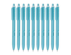 Hauser XO RT Retractable Ball Pen | Sleek Body & Minimalistic Design | Matt Finish & Solid Body Type | Low Viscosity Ink With Ultra Durable Tip | Blue Ink, Set Of 10