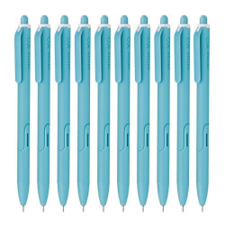Hauser XO RT Retractable Ball Pen | Sleek Body & Minimalistic Design | Matt Finish & Solid Body Type | Low Viscosity Ink With Ultra Durable Tip | Blue Ink, Set Of 10