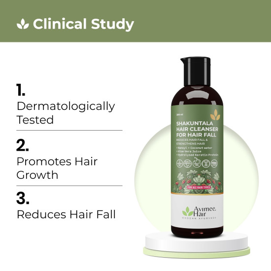 Avimee Herbal Shakuntala Hair Cleanser Shampoo For Hair Fall Control | With Keratin Protein & Nansyl | For Strong and Shiny Hair | Sulphate & Paraben Free For Men and Women | 200 mL