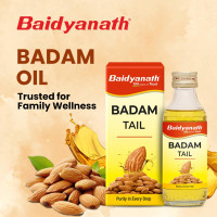 Baidyanath Badam Tail-100ml, Rich in Vitamin-E | Sweet Almond Oil for Healthy Hair & Glowing Skin | Helps & Improve Digestion | Naturally Sourced From Almonds (Pack of 1)
