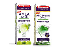 Baidyanath Asli Ayurved Amla Juice 1L Cold Press + Aloe Vera Juice 1L | Cold-Pressed, Vitamin C, Supports Immunity & Digestion, Combo For Glowing Skin, Hair Care, And Detox