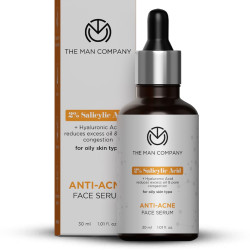 The Man Company 2% Salicylic Acid Face Serum for Men – 30ml | Hyaluronic Acid Base for Acne Prone & Oily Skin | Reduces Excess Oil | Fragrance - Free