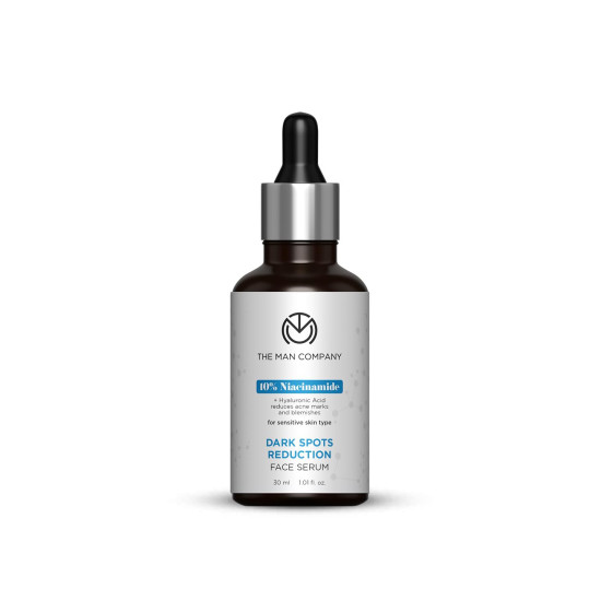 The Man Company 10% Niacinamide Face Serum with Hyaluronic Acid for Men – 30 ml | Reduces Dark Spots | For Blemish-Free Clear & Bright Skin | Fragrance - Free | For All Skin Type
