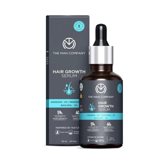 The Man Company Hair Growth Serum for Man (30ml) with 3% Redensyl, 4% Anagain, 3% Biacapil | Stimulates Hair Growth | Prevents Hair Fall | Improves Hair Strength The Man Company Hair Growth Serum for Man (30ml) with 3% Redensyl, 4% Anagain, 3% Biacapil | Stimulates Hair Growth | Prevents Hair Fall | Improves Hair Strength