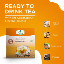 APSARA Instant Tea Premix Unsweetened Masala Tea 36 Sachets|Ready To Drink Tea With No Added Sugar|Enriched with Ginger, Cardamom, Pepper and Indain Spices, Sugar Free Masala Chai, 432 gram