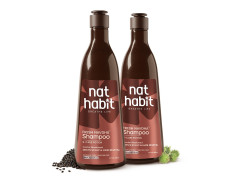 Nat Habit Castor Blackseed Navdha Shampoo for Men| Men's Hair Revital| Natural Hair Shampoo | Anti Hair Fall, Hair Growth & Anti-Dandruff | Sulphate-Free Amla Reetha Shikakai Cleanser|Pack of 2 X 250ml