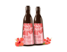 Nat Habit Hibiscus Navdha Shampoo for Hair Growth, Fermented Soy Gentle Cleanser for Long Thick Hair | Natural Shampoo for Oily Scalp & Dry Frizzy Hair with Amla For Women & Men, Sulfate Free| 2 X 250ml