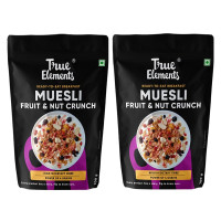 True Elements Fruit & Nut Crunch Muesli 700g - Buy 1 Get 1 FREE | Fruit and Nuts | Cereals for Breakfast | Rich in Fibre | Muesli with Oats and Nuts