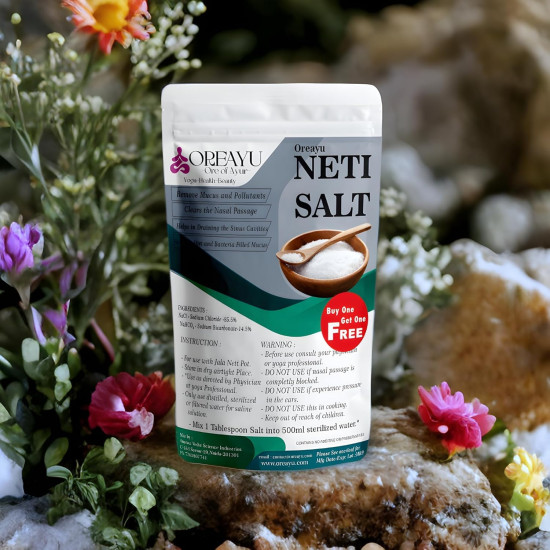 OREAYU ™ Copper Neti Yoga and Ayurveda Jala Neti Pot for Sinus with No. 4 Rubber Neti Sutra Nose Irrigation and Cleaning (5 Rubber neti sutra no 4, 200g neti salt and 250ml copper neti)