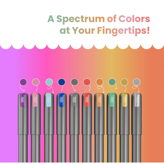 Pentonic Glitz 1.0 mm Multicolor Glitter Gel Pen | Multicolor Ink, Set Of 10 Pcs