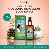 Phool mosquito repellent for baby - Mosquito Body Spray (100 ml) | 0%-DEET | Safe for Baby and Mother | No Stain on clothes-Protective Shield Against Mosquitos for upto 6 hours | Non greasy & Gentle on skin, tough on Mosquitos