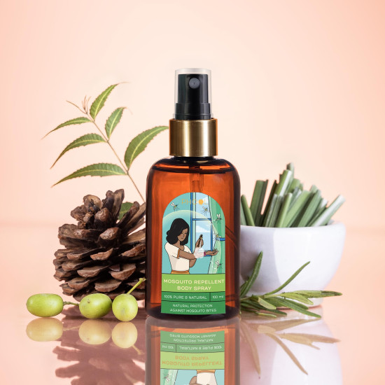Phool mosquito repellent for baby - Mosquito Body Spray (100 ml) | 0%-DEET | Safe for Baby and Mother | No Stain on clothes-Protective Shield Against Mosquitos for upto 6 hours | Non greasy & Gentle on skin, tough on Mosquitos