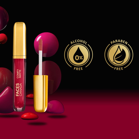 FACES CANADA Comfy Matte Liquid Lipstick - NO Cap 32, 3.8 ml | Comfortable 10HR Longstay | Intense Matte Color | Almond Oil & Vitamin E Infused | Super Smooth | No Dryness | No Alcohol