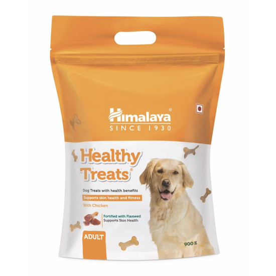 Himalaya Healthy Treats for Adult Dogs | Chicken | 900g | with Gokshura & Flaxseed | Tasty & Nutritious Dog Snack