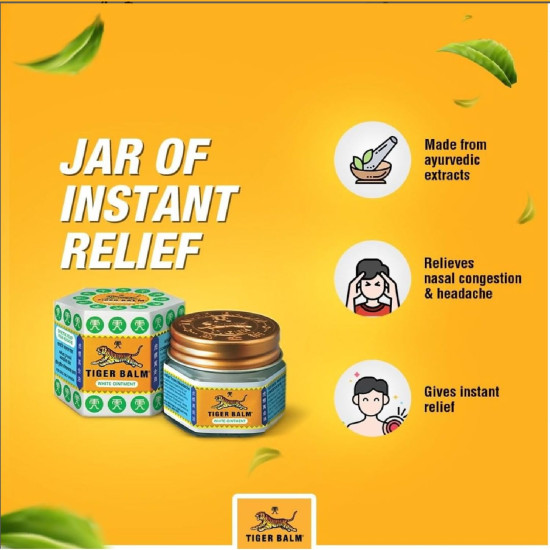 Tiger Balm White Ointment | 9ml each | Pack of 12 | Ayurvedic Pain Relief Balm | for Fast Effective Relief from Headache, Stuffy Nose, Nasal Congestion | Combo Pack Tiger Balm White Ointment | 9ml each | Pack of 12 | Ayurvedic Pain Relief Balm | for Fast Effective Relief from Headache, Stuffy Nose, Nasal Congestion | Combo Pack