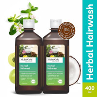 Mukti Gold Herbal Hairwash - 400mL | Shampoo for Hairfall and Hair Growth | For all Hair Types | Blend of 15 Natural Herbs | Sulphate and Paraben Free (400ml (Pack of 2))