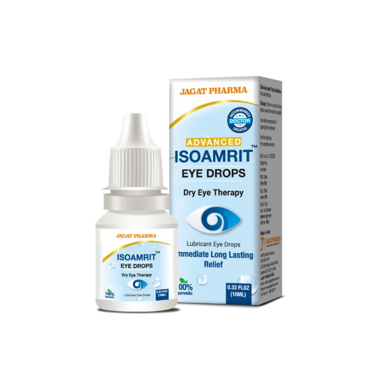 Jagat Pharma Isotine ISO Amrit Ayurvedic Eye Drops for Tired & Dry Eyes 10 Ml |100% Ayurvedic Formula for Digital Eye Strain | For Dryness, Redness, Itching, Daily Use | AYUSH Certified (Pack of 1) Jagat Pharma Isotine ISO Amrit Ayurvedic Eye Drops for Tired & Dry Eyes 10 Ml |100% Ayurvedic Formula for Digital Eye Strain | For Dryness, Redness, Itching, Daily Use | AYUSH Certified (Pack of 1)