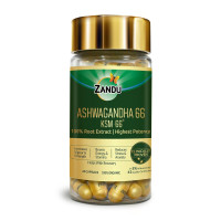 Zandu Ashwagandha KSM-66 (600 mg high dose formula) Tablets | Clinically Proven for 72% Decrease in stress and anxiety levels I Boosts Energy & Strength | 60 tablets I 100% Pure Root Extract