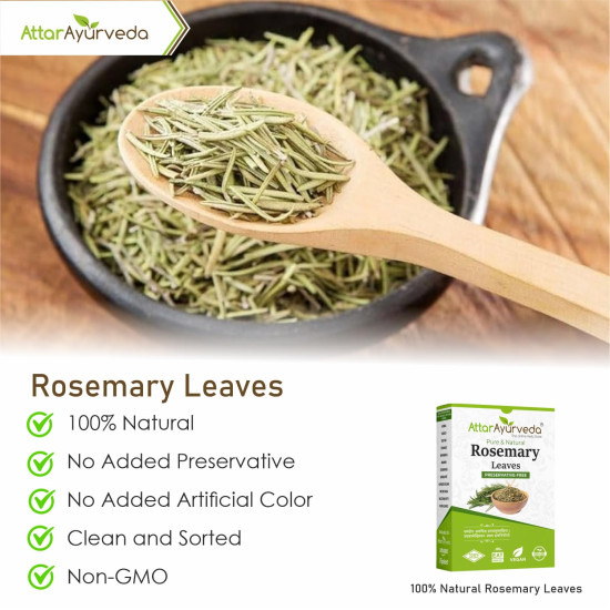 Attar Ayurveda Rosemary leaves for Hair growth 100 grams | 100% Natural, Preservative free | Dried rosemary leaves | Suitable for Rosemary water and Rosemary oil prepration