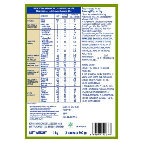 Protinex Diabetes Care (Creamy Vanilla Flavor, 1 Kg, BIB) Scientifically Designed Formula to help support Blood Sugar Control and Reduction in Cholesterol, 1 count, 40 servings