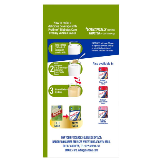 Protinex Diabetes Care (Creamy Vanilla Flavor, 1 Kg, BIB) Scientifically Designed Formula to help support Blood Sugar Control and Reduction in Cholesterol, 1 count, 40 servings