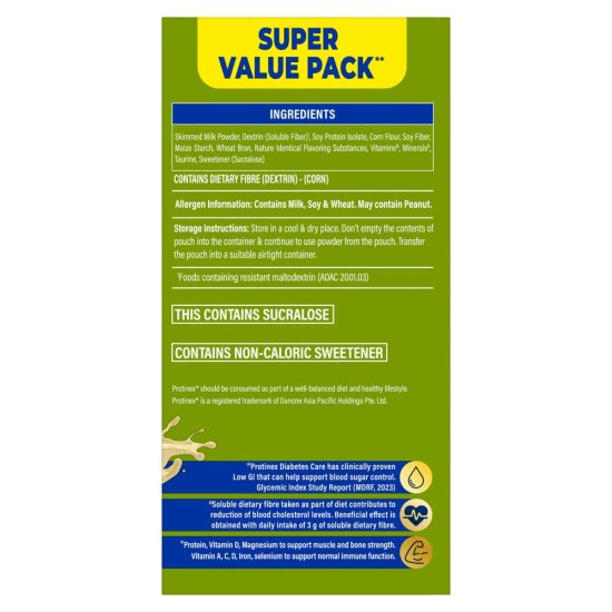 Protinex Diabetes Care (Creamy Vanilla Flavor, 1 Kg, BIB) Scientifically Designed Formula to help support Blood Sugar Control and Reduction in Cholesterol, 1 count, 40 servings