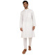 Fabindia Men White Long Sleeves Mandarin Collar Pure Cotton Kurta Set Fabindia Men White Long Sleeves Mandarin Collar Pure Cotton Kurta Set