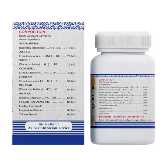 Strainax Capsules - 60 Capsules | Natural Care For Blood Pressure|Pack of 1