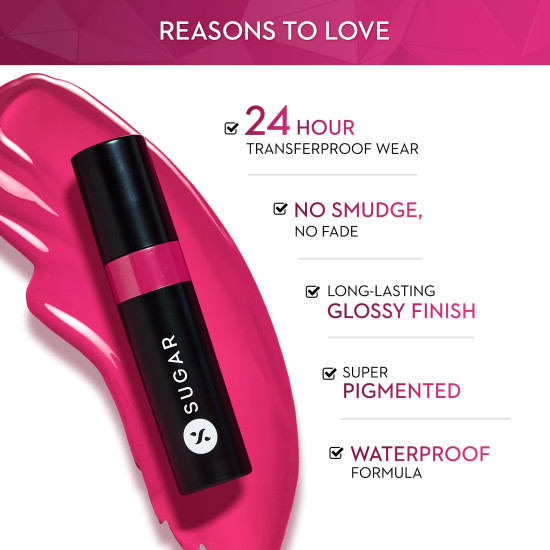 SUGAR Cosmetics Partner In Shine Transferproof Glossy Lipstick | Lasts upto 24hrs | Transferproof & Smudgeproof - 3ml - 10 Tangerine Tuscan