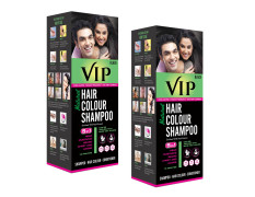 VIP HAIR COLOUR SHAMPOO Permanent Hair Color for Men and Women, Black - 180ml (Pack of 2) | Shampoo Based Hair Colour | Ammonia Free | Traditional Hair Dye