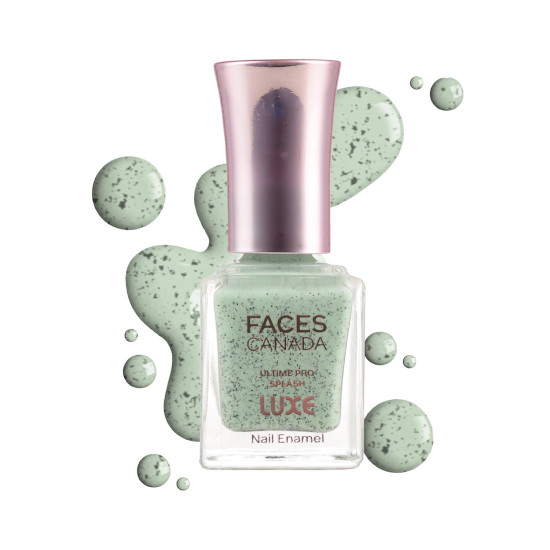 FACES CANADA Ultime Pro Splash Luxe Nail Enamel - Mint Chocochip (L62), 12ml | Glossy Finish | Quick Drying | Long Lasting | High Shine | Chip Defiant | Even-Finish | Vegan | Non-Toxic | Ethanol-Free