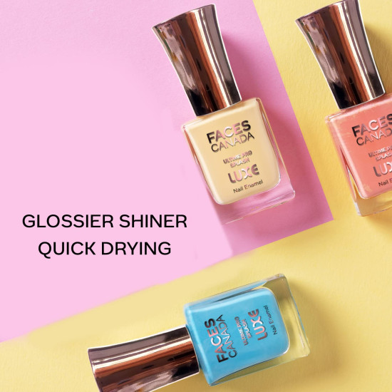 FACES CANADA Ultime Pro Splash Luxe Nail Enamel - Peach Fling (L46), 12ml | Glossy Finish | Quick Drying | Long Lasting | High Shine | Chip Defiant | Even-Finish | Vegan | Non-Toxic | Ethanol-Free