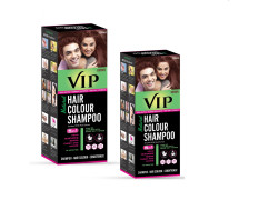 VIP HAIR COLOUR SHAMPOO Brown , 180Ml For Women And Men| Pack Of 2 | Quick & Easy Grey Coverage In 15 Mins | Salon Like HAIR Color At Home
