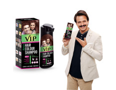 VIP HAIR COLOUR SHAMPOO Brown , 180Ml For Women And Men| Pack Of 2 | Quick & Easy Grey Coverage In 15 Mins | Salon Like HAIR Color At Home