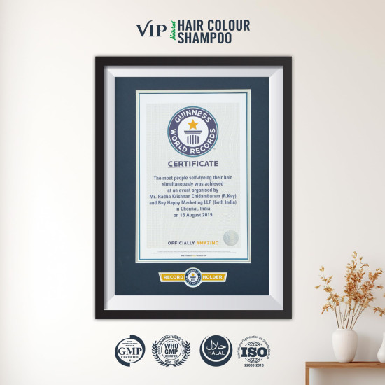 VIP HAIR COLOUR SHAMPOO Brown , 180Ml For Women And Men| Pack Of 2 | Quick & Easy Grey Coverage In 15 Mins | Salon Like HAIR Color At Home