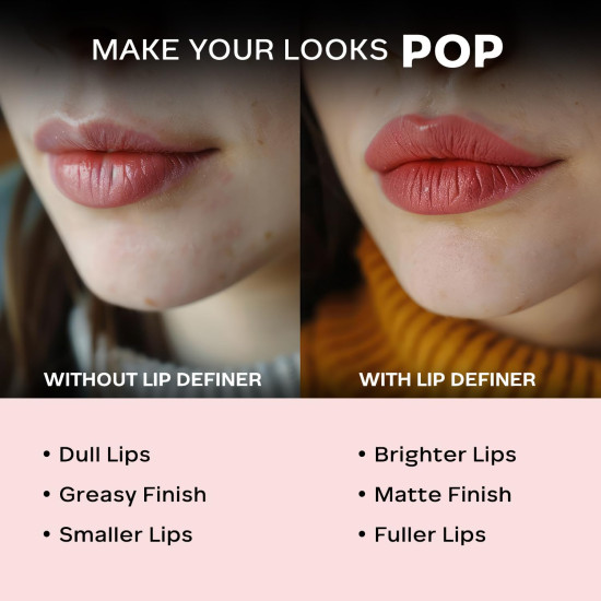 FACES CANADA Ultime Pro Lip Definer - Plum 15, 0.35g | Rich & Creamy Texture | Matte Finish | Fuller & Brighter Lips | Esily Blendable | Highly Pigmented | Waterproof & Smudgeproof