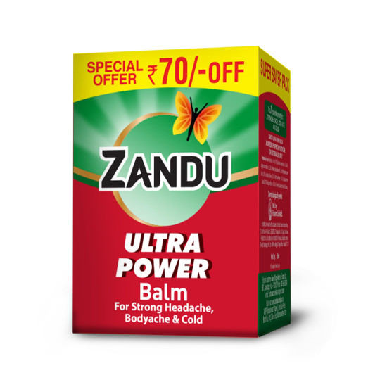 Zandu Ultra Power Balm | For Pain Relief from Strong Headache, Bodyaches & Cold | Bone, Joint & Muscle Care | 50 ML