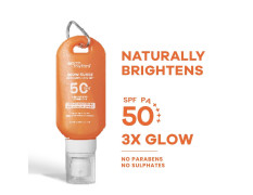 Earth Rhythm Glow Surge Vitamin C & E Brightening Sunscreen Spray SPF 50, No Parabens & No Oxybenzone