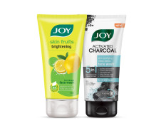 Joy Day & Night Face Cleansing Combo With Brightening Lemon Face Wash 150ml & Charcoal Face Wash 150ml (Combo Pack) (2 Items in the set)