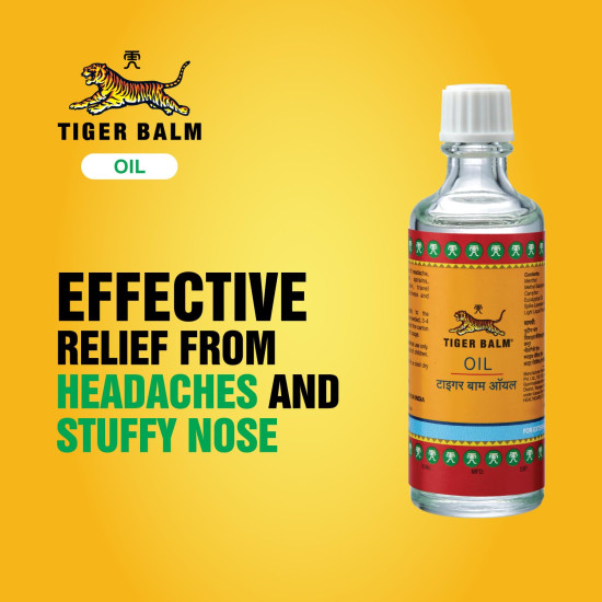 Tiger Balm Ayurvedic Pain Relief Oil 28ml | Effective Relief from Headache, Stuffy Nose, Travel Sickness, Dizziness and Insect Bites Tiger Balm Ayurvedic Pain Relief Oil 28ml | Effective Relief from Headache, Stuffy Nose, Travel Sickness, Dizziness and Insect Bites