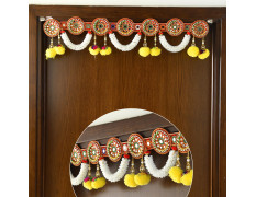 CraftVatika Torans for Entrance Door Diwali Decoration Items for Home Decor, Main Door, Lving Room, Torans for Pooja Room Diwali Decor Item (36 Inch Length), Red and White