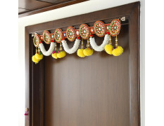 CraftVatika Torans for Entrance Door Diwali Decoration Items for Home Decor, Main Door, Lving Room, Torans for Pooja Room Diwali Decor Item (36 Inch Length), Red and White