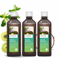 Mukti Gold Herbal Hairwash | Infused with Blend of 14+ Ayurvedic Herbs | Shampoo for Hair Fall Control | For Dry & Freezy Hair | For Both Men and Women -200mL (Pack of 3)