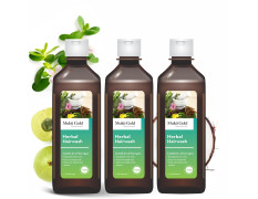 Mukti Gold Herbal Hairwash | Infused with Blend of 14+ Ayurvedic Herbs | Shampoo for Hair Fall Control | For Dry & Freezy Hair | For Both Men and Women -200mL (Pack of 3)