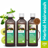 Mukti Gold Herbal Hairwash | Infused with Blend of 14+ Ayurvedic Herbs | Shampoo for Hair Fall Control | For Dry & Freezy Hair | For Both Men and Women -200mL (Pack of 3)
