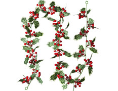 Supvox® Christmas Tree Decoration, 175cm Classic Christmas Tree Holly Decorative Strip, Holly Ornament for Christmas Home Decor, Christmas Decorations Items for Home, Xmas Wreath, Wall, Window, Door