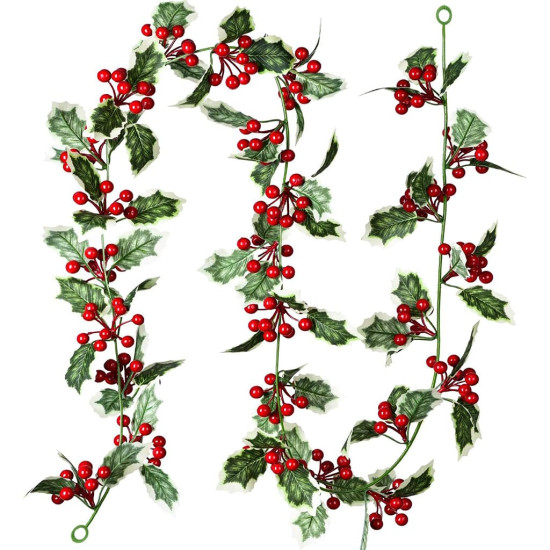Supvox® Christmas Tree Decoration, 175cm Classic Christmas Tree Holly Decorative Strip, Holly Ornament for Christmas Home Decor, Christmas Decorations Items for Home, Xmas Wreath, Wall, Window, Door Supvox® Christmas Tree Decoration, 175cm Classic Christmas Tree Holly Decorative Strip, Holly Ornament for Christmas Home Decor, Christmas Decorations Items for Home, Xmas Wreath, Wall, Window, Door